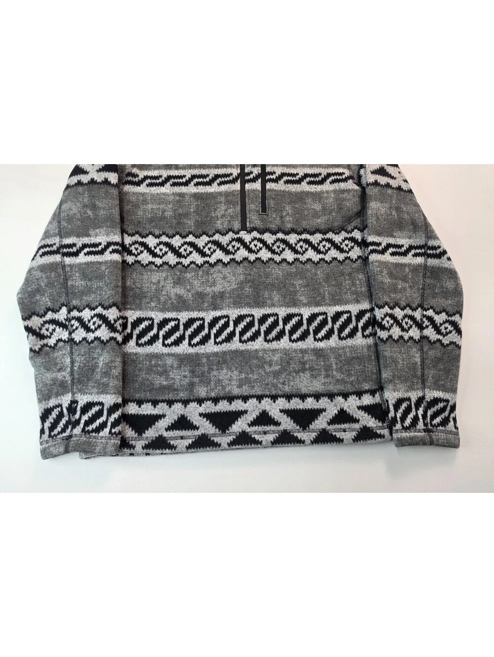 The North Face Gray Aztec Tribal Fleece 1/4 Zip Pullover Mens Size Medium M